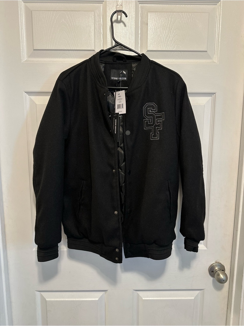 Black Bomber Jacket - Men's Varsity Style